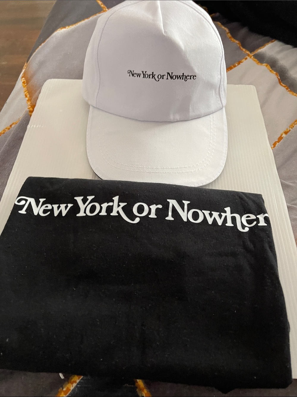 White Logo Cap & Black Tee Set
